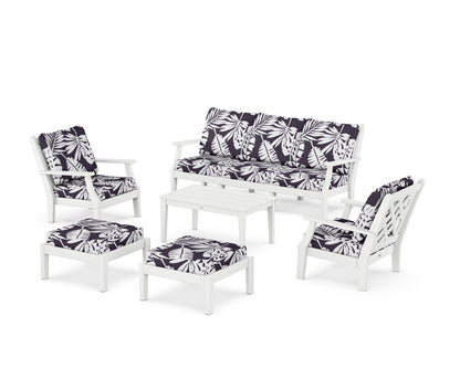 Country Living Wovendale 6-Piece Lounge Sofa Set in White / Leaf Navy