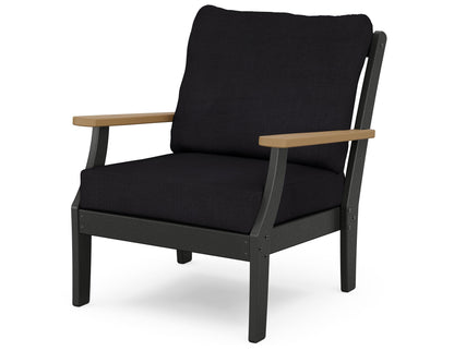 POLYWOOD® Braxton Deep Seating Chair in Black / Natural / Midnight Linen