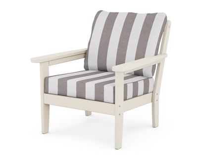Country Living Cottage Deep Seating Chair in Sand / Cabana Stripe Grey Mist