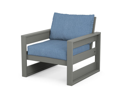 POLYWOOD® Westport Club Chair in Slate Grey / Sky Blue