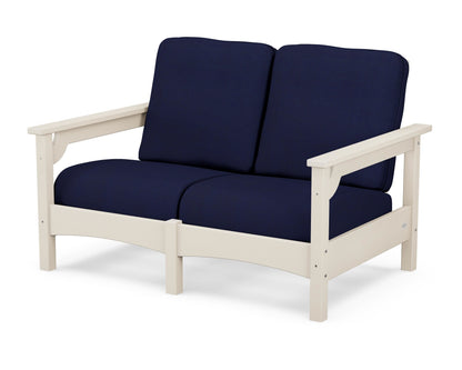 POLYWOOD® Club Loveseat in Sand / Navy