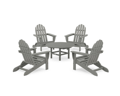 POLYWOOD® Classic Folding Adirondack 5-Piece Conversation Group in Slate Grey