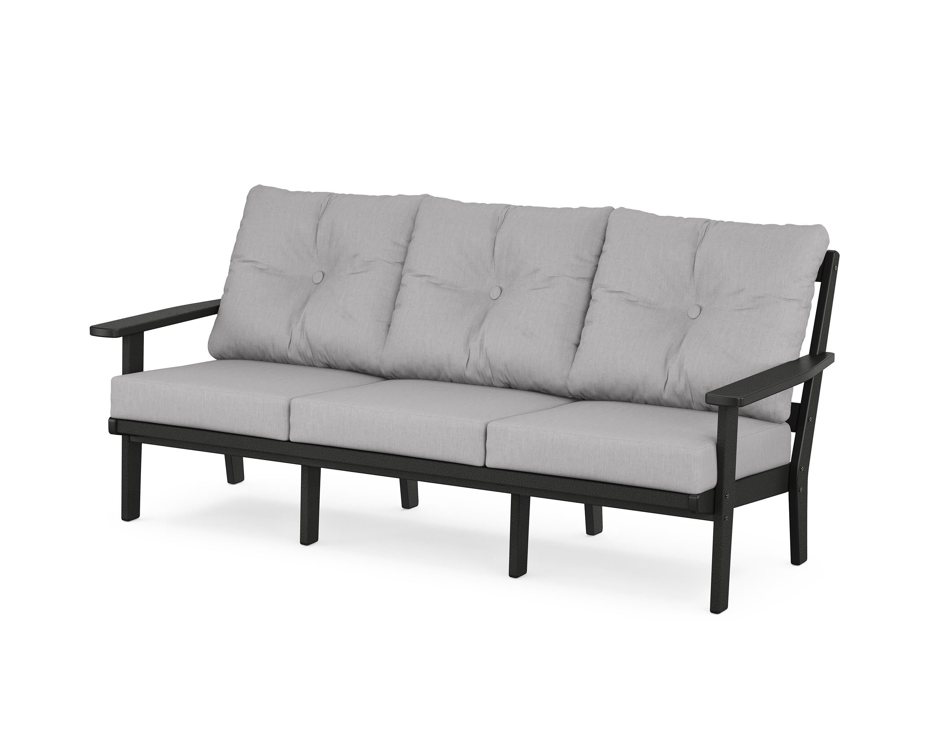 POLYWOOD® Prairie Deep Seating Sofa in Black / Granite