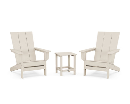 POLYWOOD® 3-Piece Modern Studio Adirondack Set in Sand