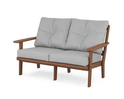 POLYWOOD® Prairie Deep Seating Loveseat in Teak / Granite