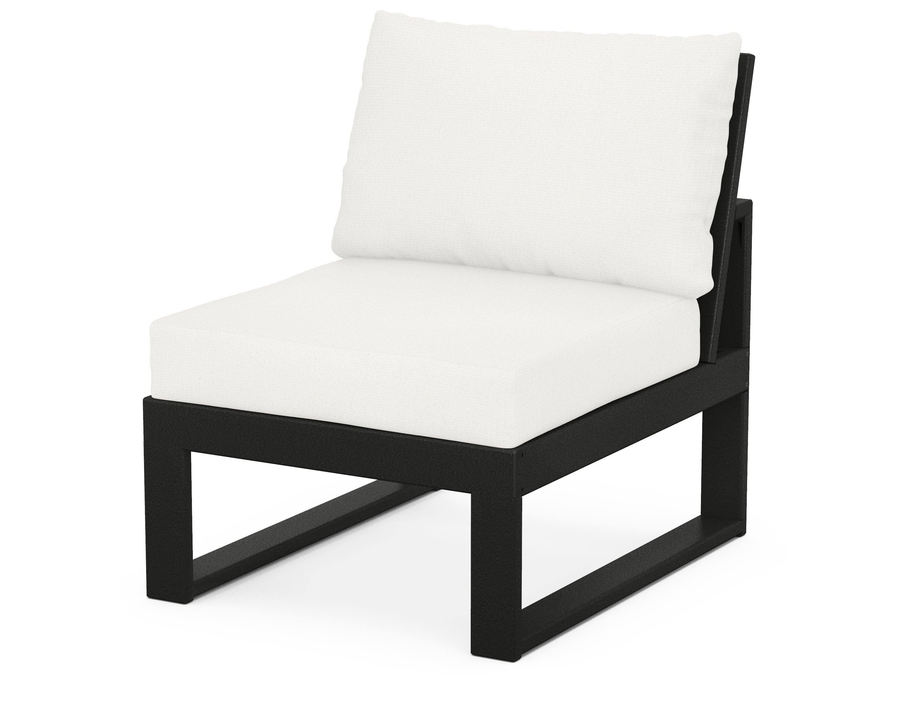 Unbranded Modular Armless Chair in Black / Natural Linen