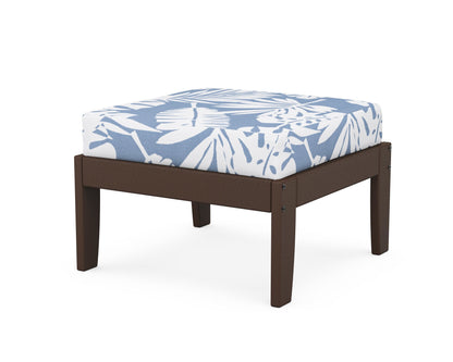 Unbranded Modular Ottoman - Classic in Mahogany / Leaf Sky Blue