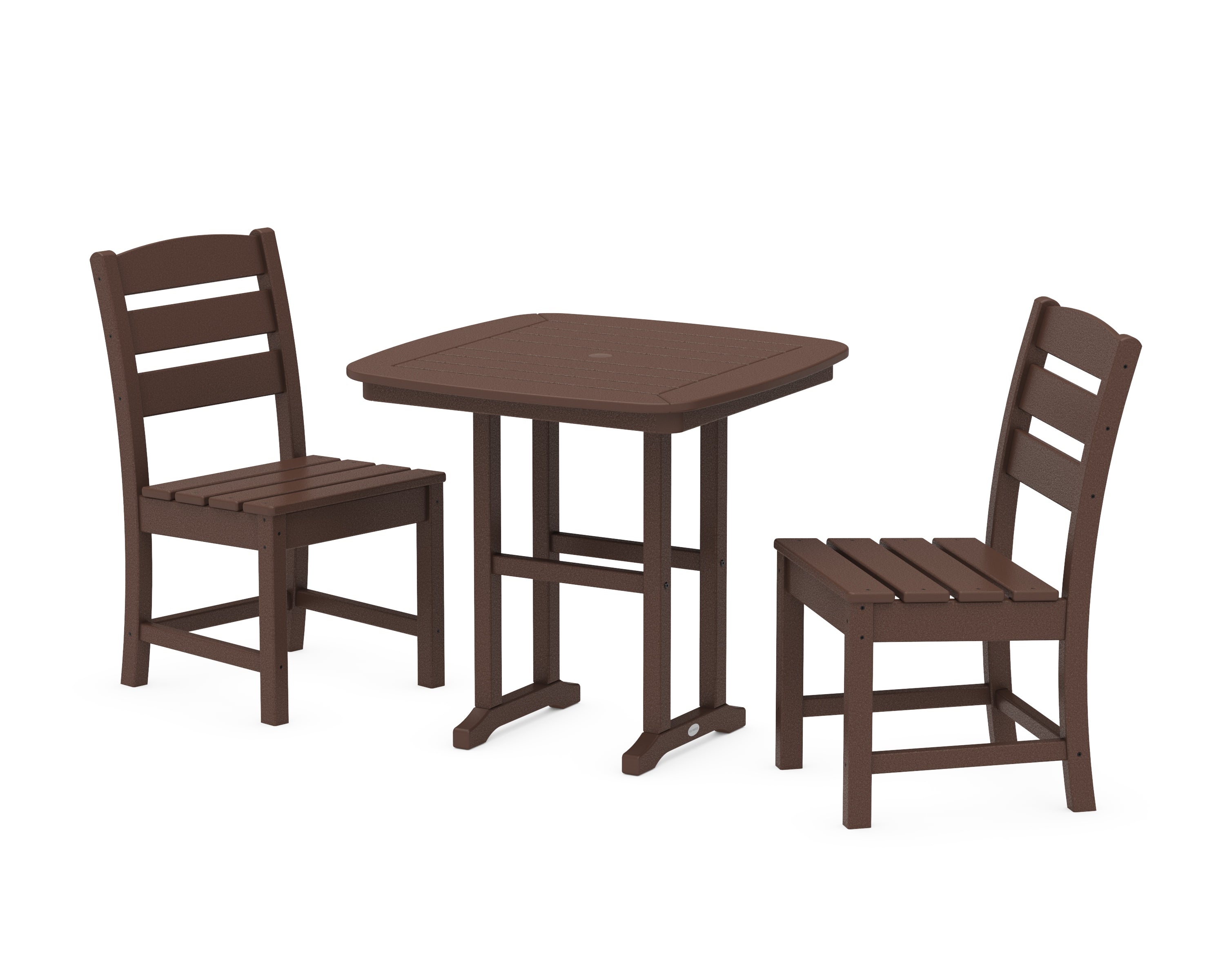 POLYWOOD® Lakeside Side Chair 3-Piece Dining Set in Mahogany