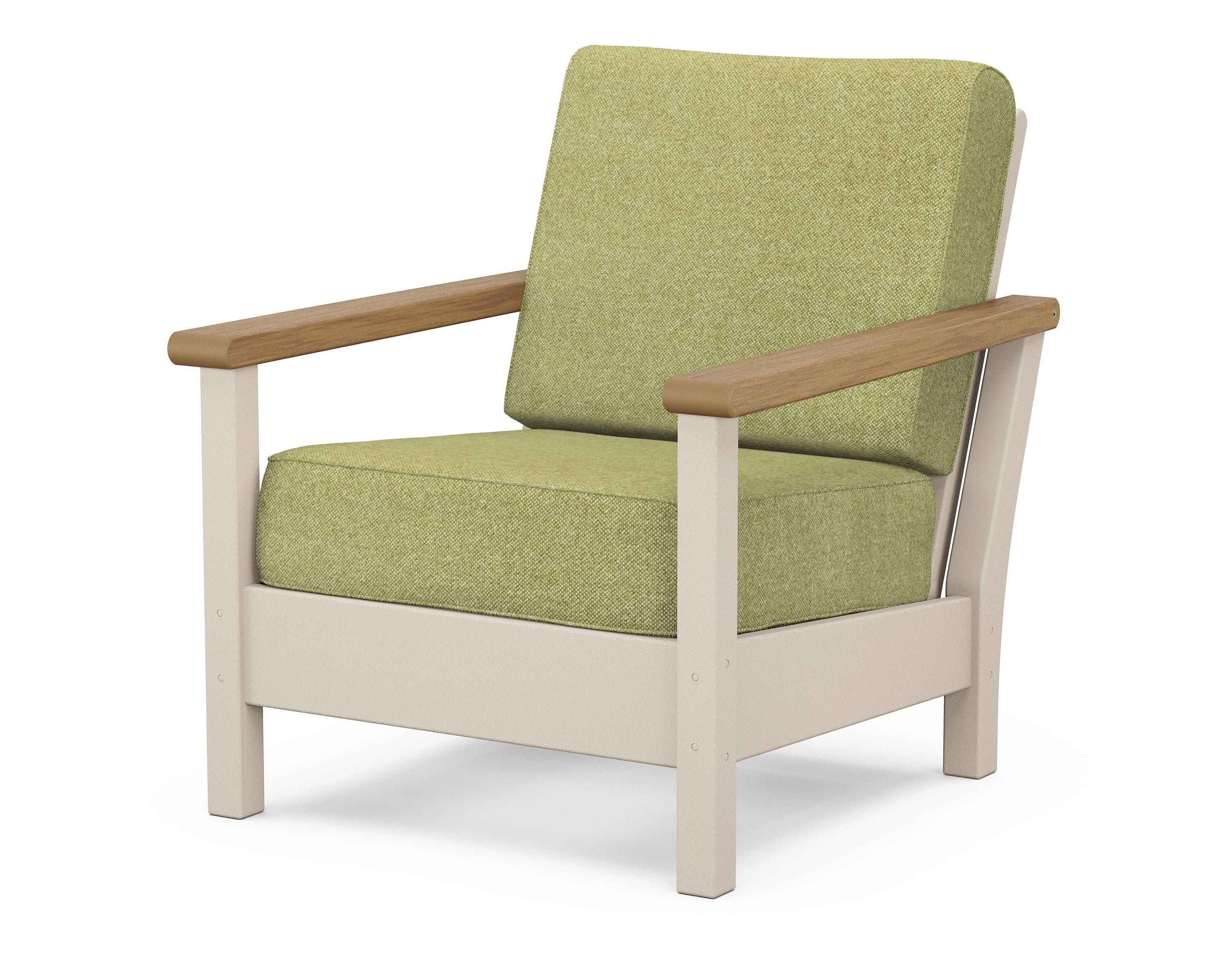 POLYWOOD® Harbour Deep Seating Chair in Sand / Natural / Chartreuse Boucle