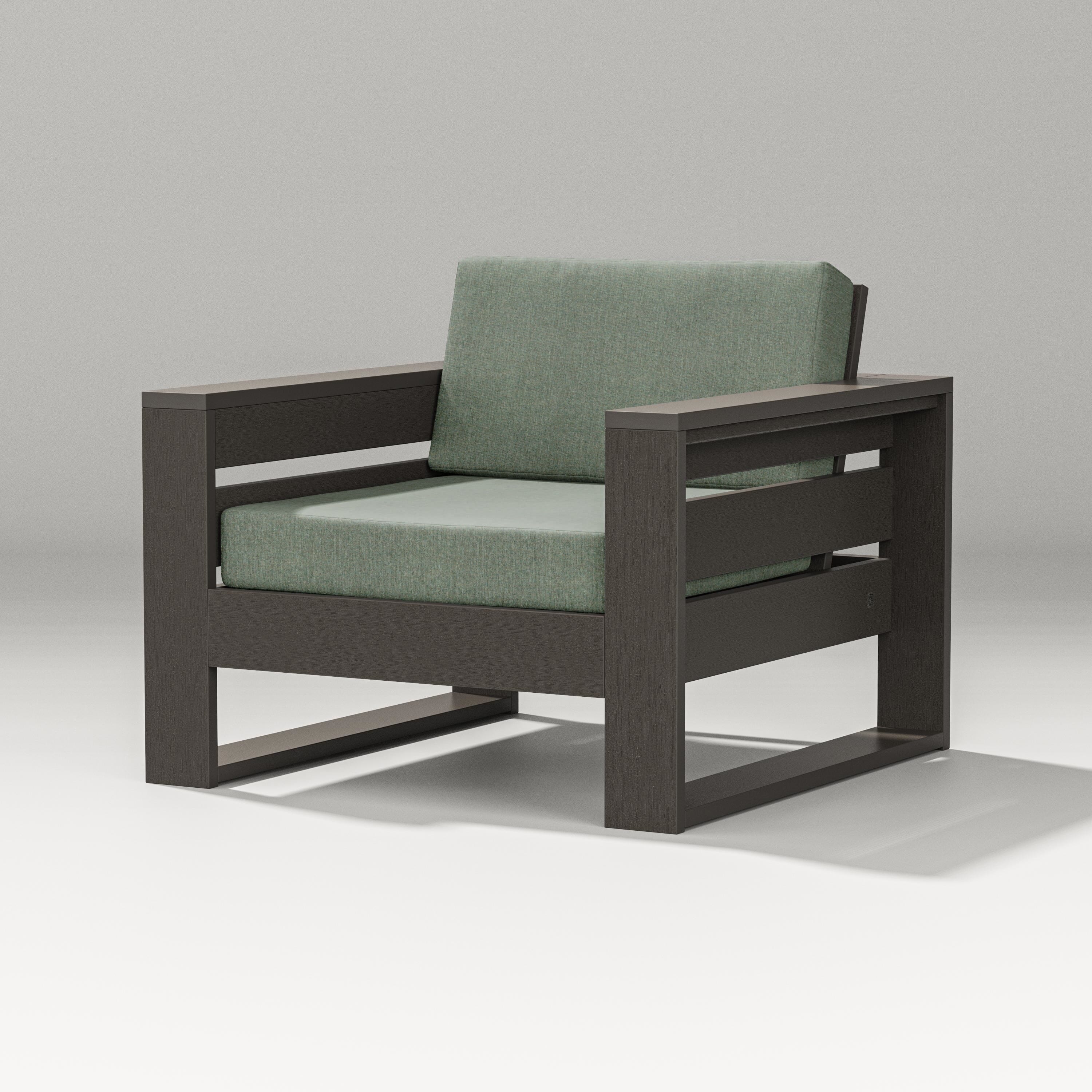 PW Designer Series Latitude Lounge Chair in Vintage Coffee / Cast Sage