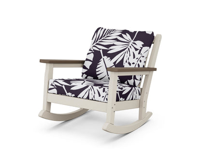 POLYWOOD® Chippendale Deep Seating Rocking Chair in Sand / Kona / Leaf Navy