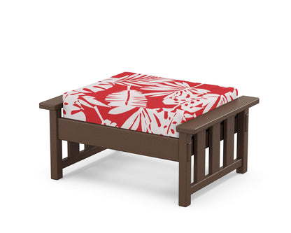 Martha Stewart by POLYWOOD® Acadia Deep Seating Ottoman in Mahogany / Leaf Crimson