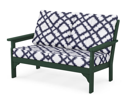 POLYWOOD® Vineyard Deep Seating Loveseat in Green / Trellis Navy