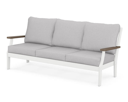 POLYWOOD® Braxton Deep Seating Sofa in White / Kona / Granite