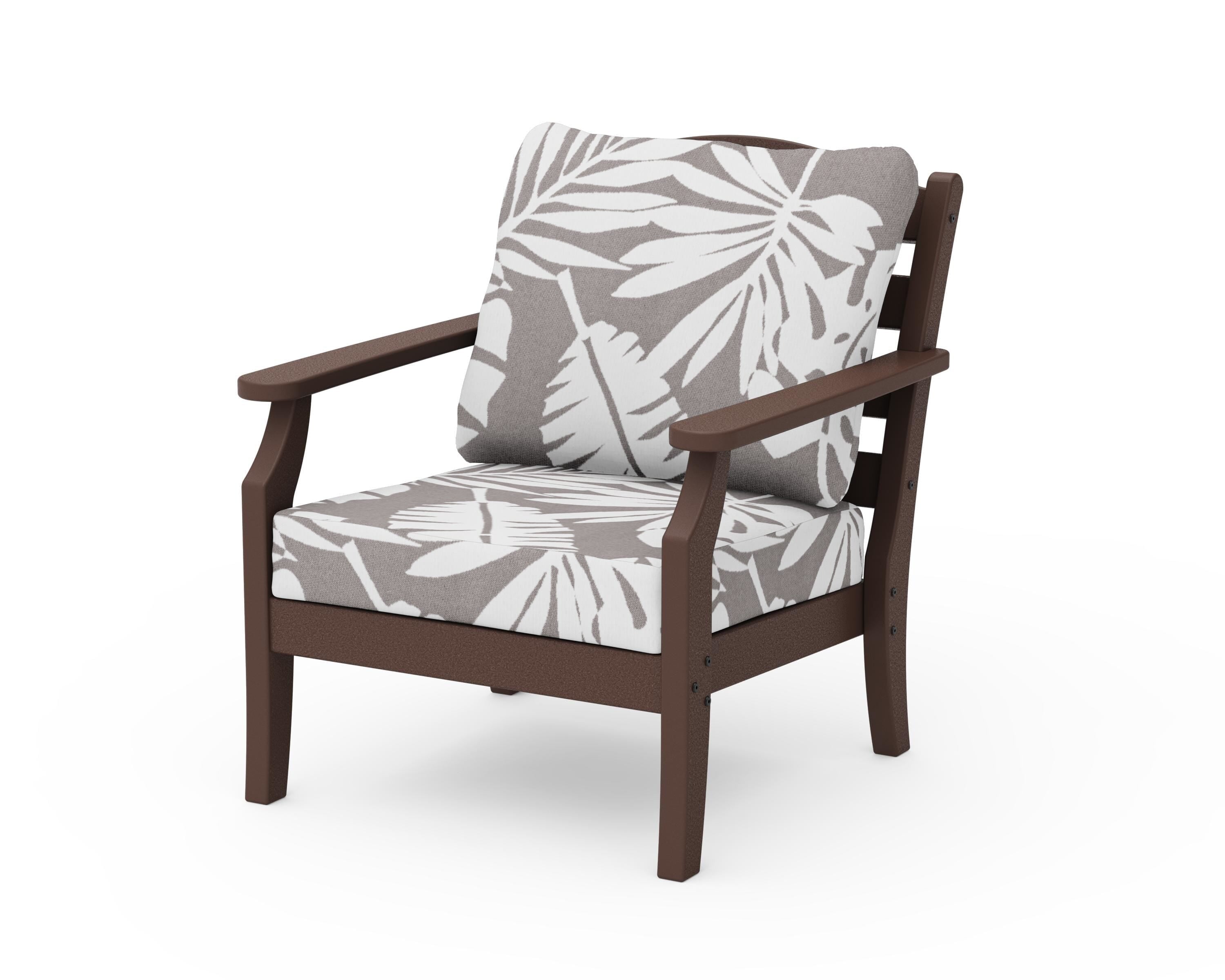 Draper James™ by  POLYWOOD® Savannah Deep Seating Chair in Mahogany / Leaf Grey Mist