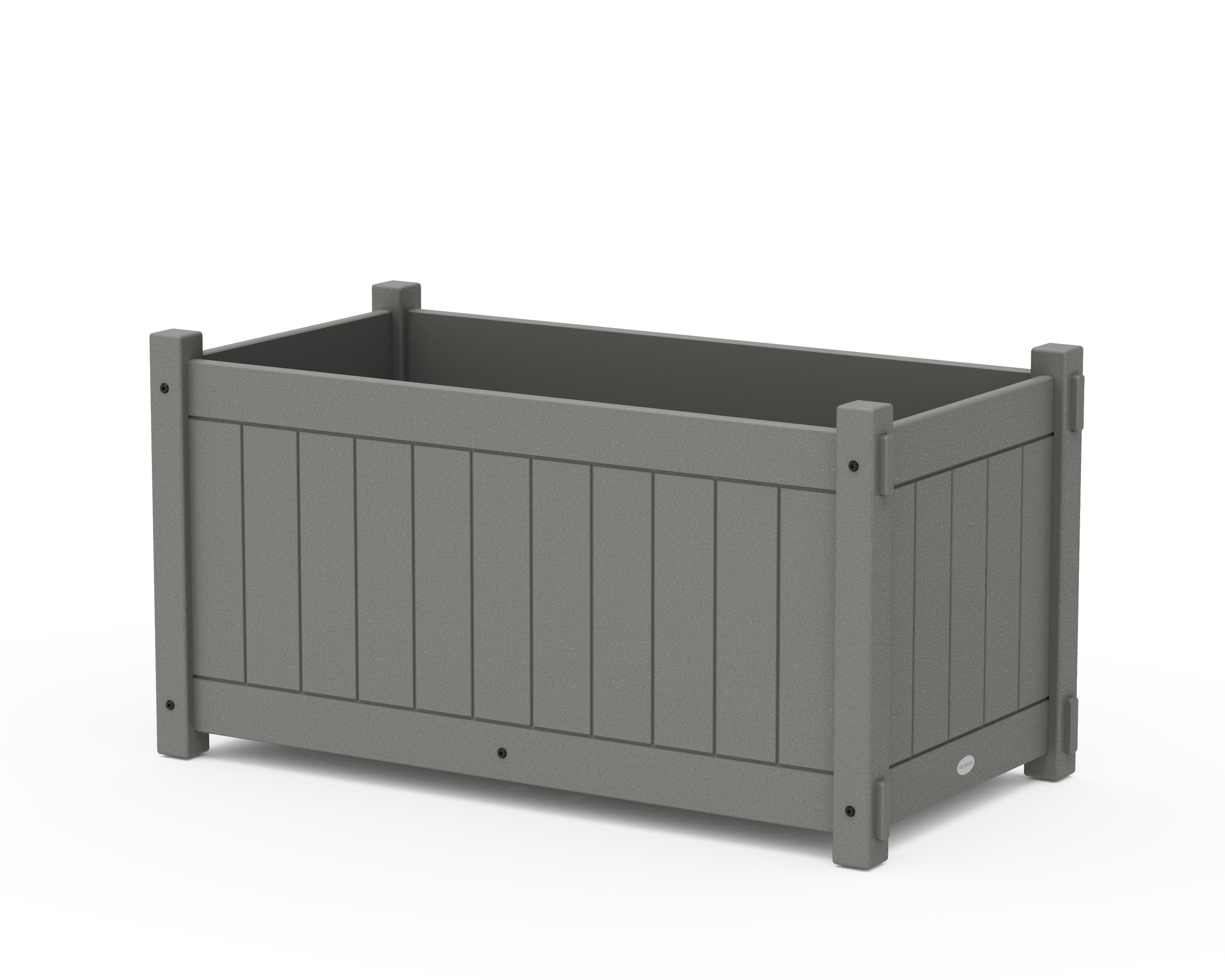 POLYWOOD® Vineyard Large Rectangle Double Planter Box in Slate Grey