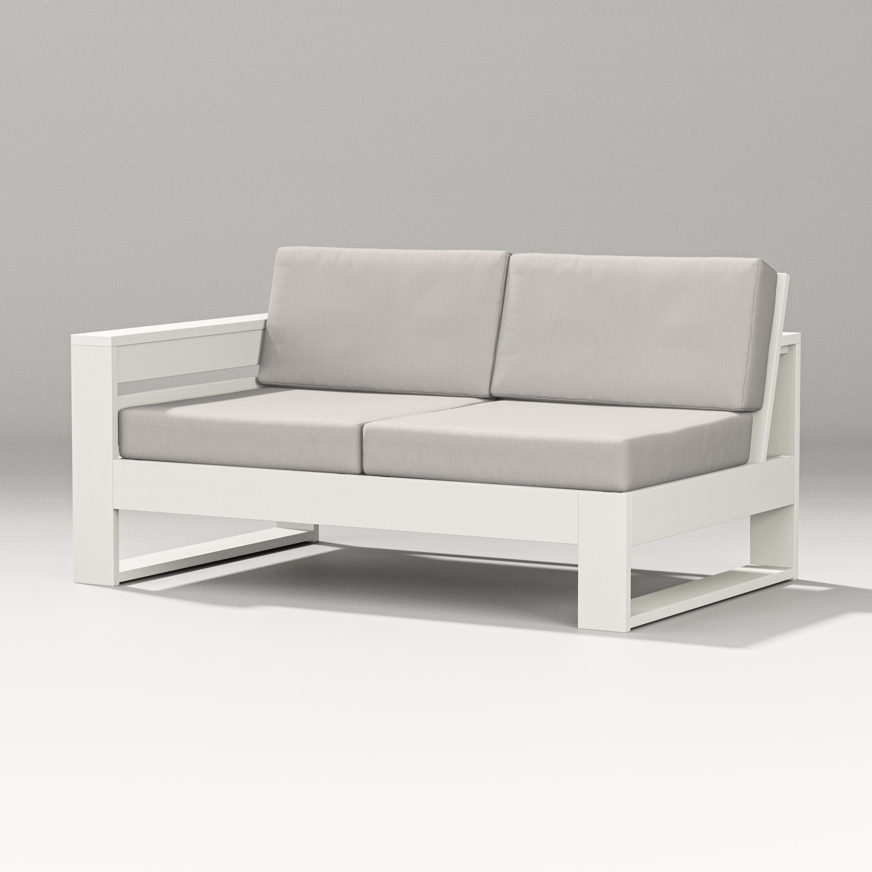 PW Designer Series Latitude Modular Left Arm Loveseat in Vintage White / Cast Ash