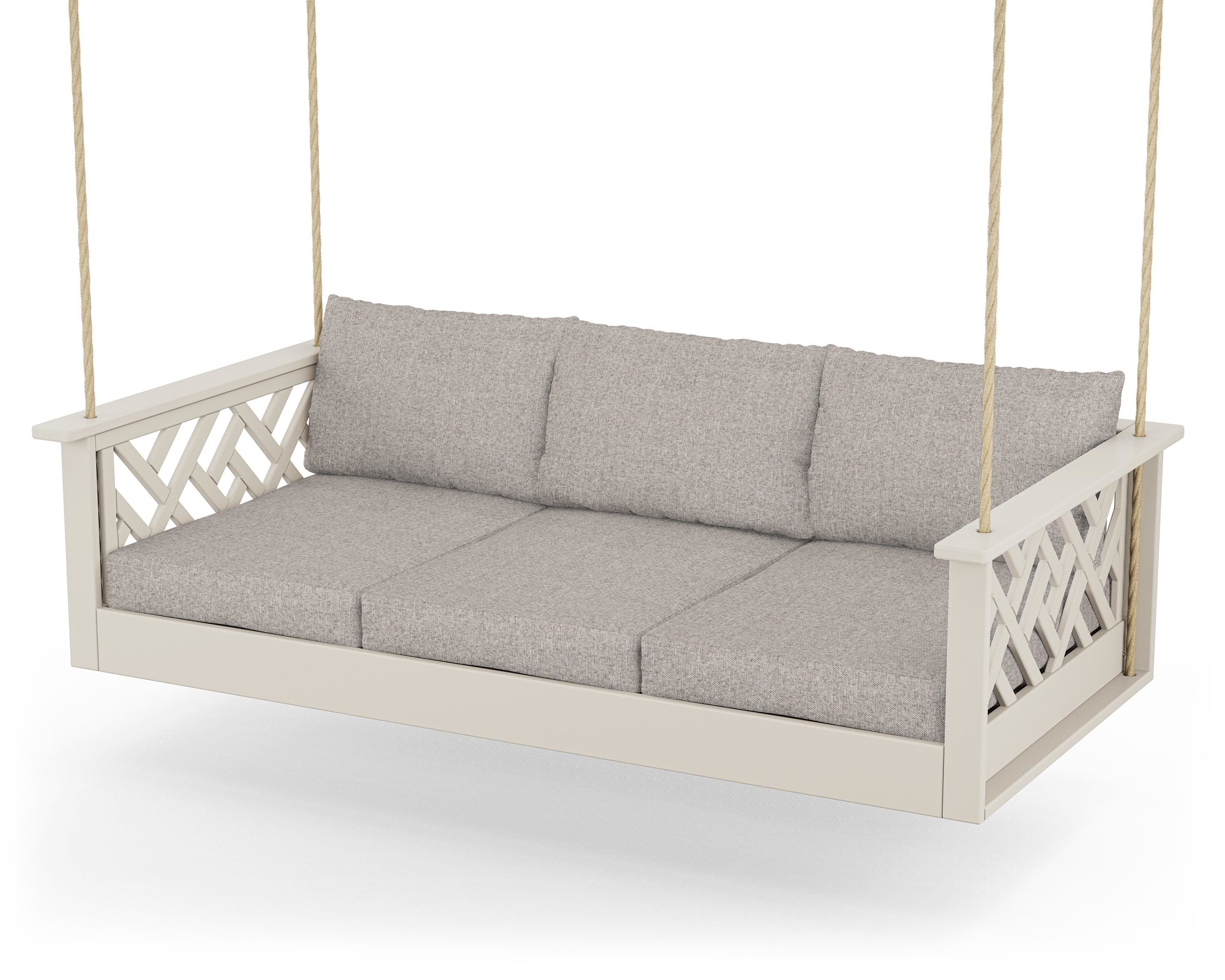 POLYWOOD® Chippendale Daybed Swing in Sand / Weathered Tweed