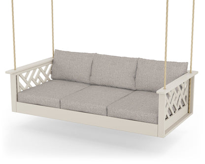 POLYWOOD® Chippendale Daybed Swing in Sand / Weathered Tweed