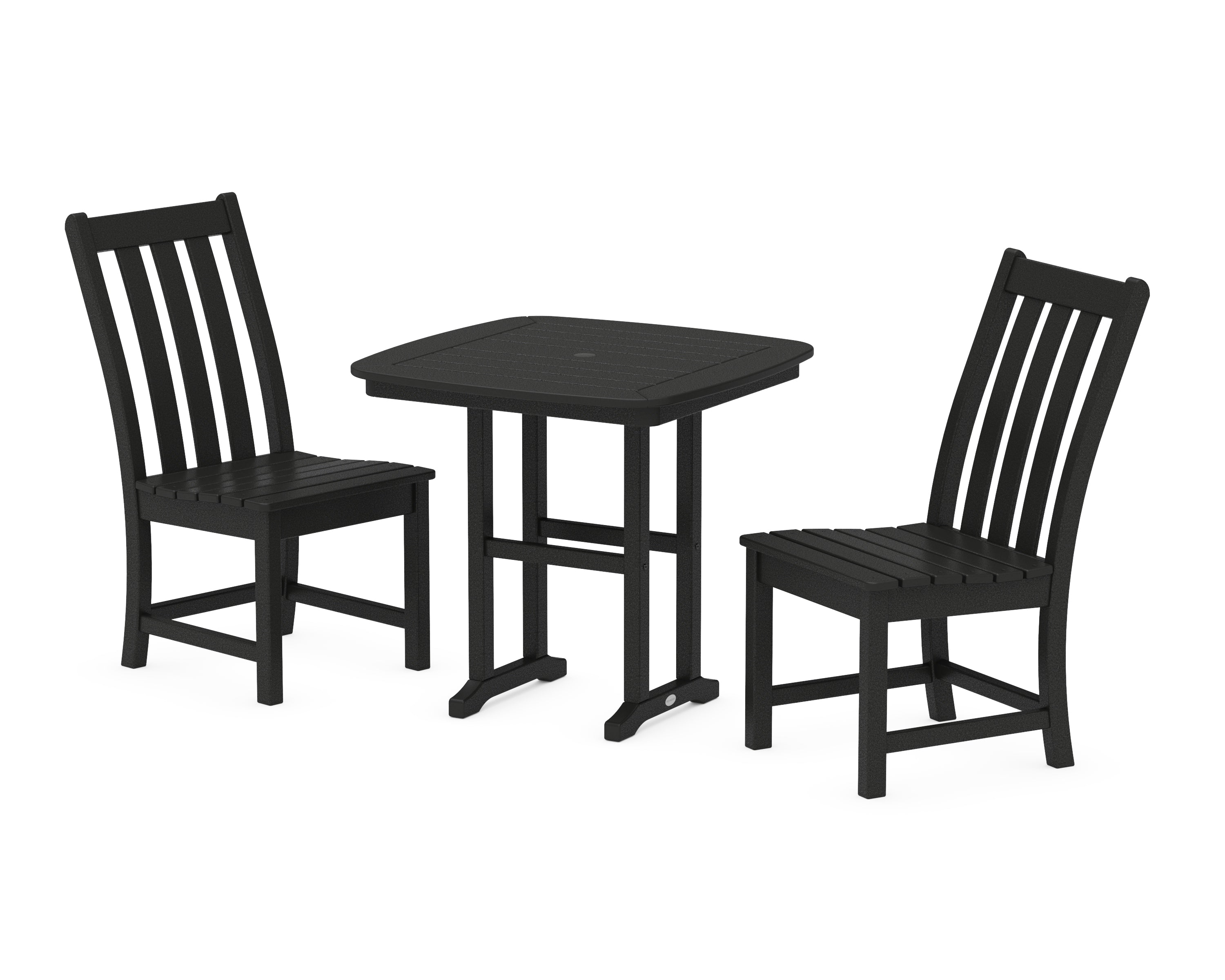 POLYWOOD® Vineyard Side Chair 3-Piece Dining Set in Black