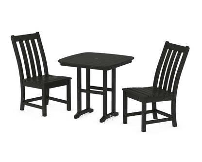 POLYWOOD® Vineyard Side Chair 3-Piece Dining Set in Black