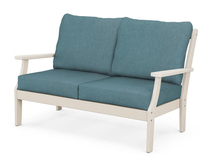 POLYWOOD® Braxton Deep Seating Loveseat in Sand / Ocean Teal