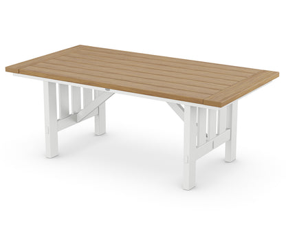 POLYWOOD® Mission 39" x 75" Dining Table in White / Natural