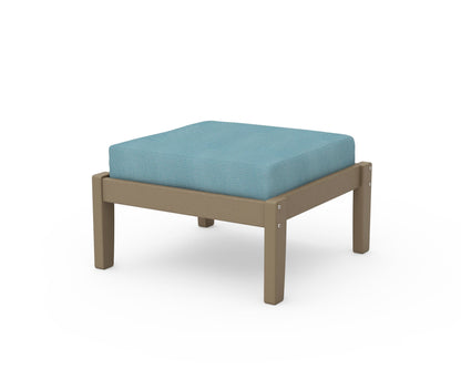 Unbranded Deep Seating Ottoman in Vintage Sahara / Lattice Sky Blue