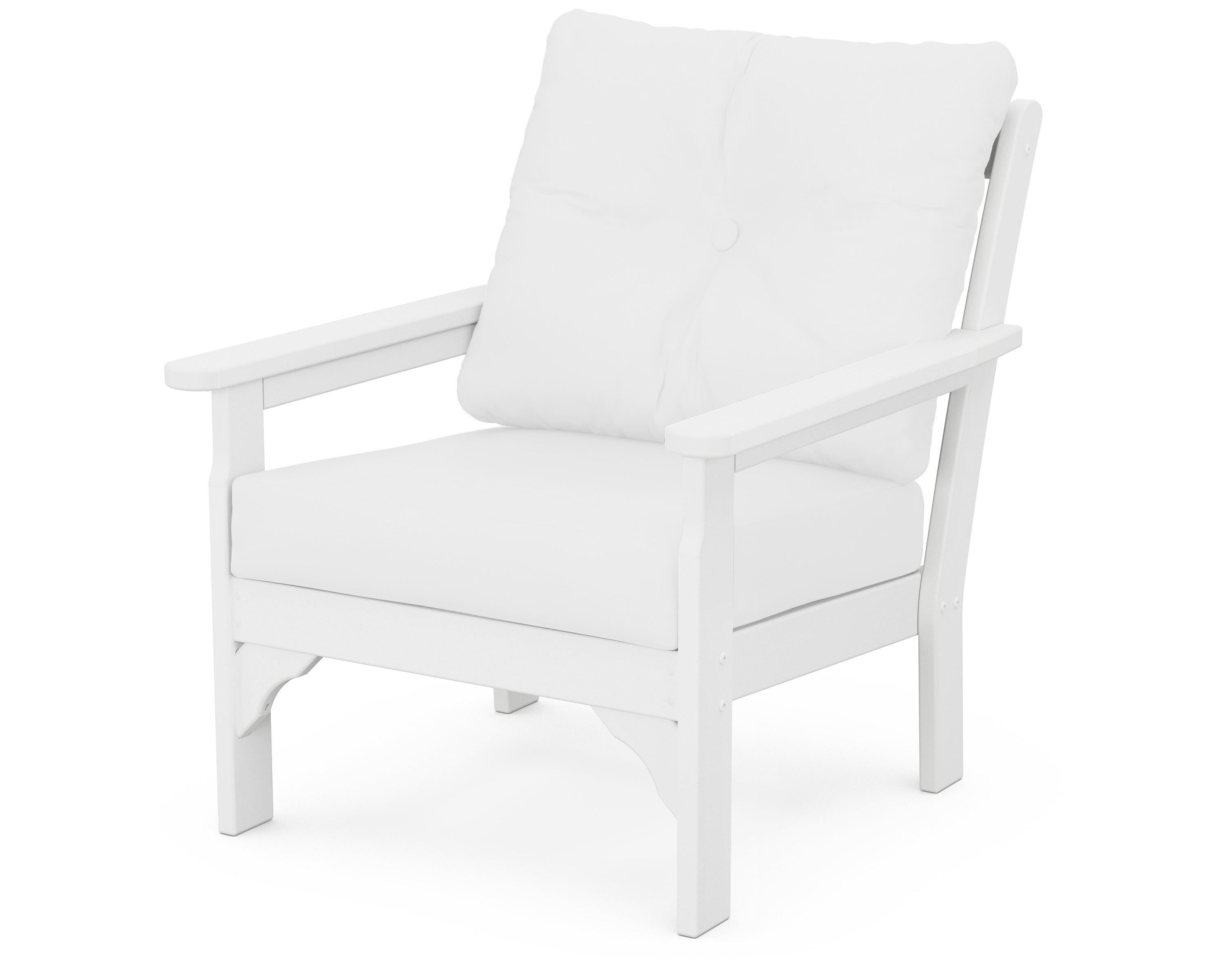POLYWOOD® Vineyard Deep Seating Chair in White / Natural