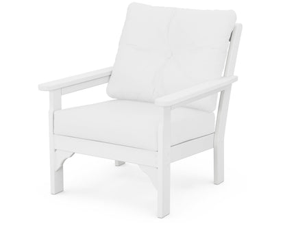 POLYWOOD® Vineyard Deep Seating Chair in White / Natural