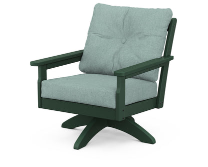 POLYWOOD® Vineyard Deep Seating Swivel Chair in Green / Glacier Spa