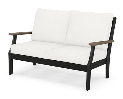 POLYWOOD® Braxton Deep Seating Loveseat in Black / Kona / Natural Linen