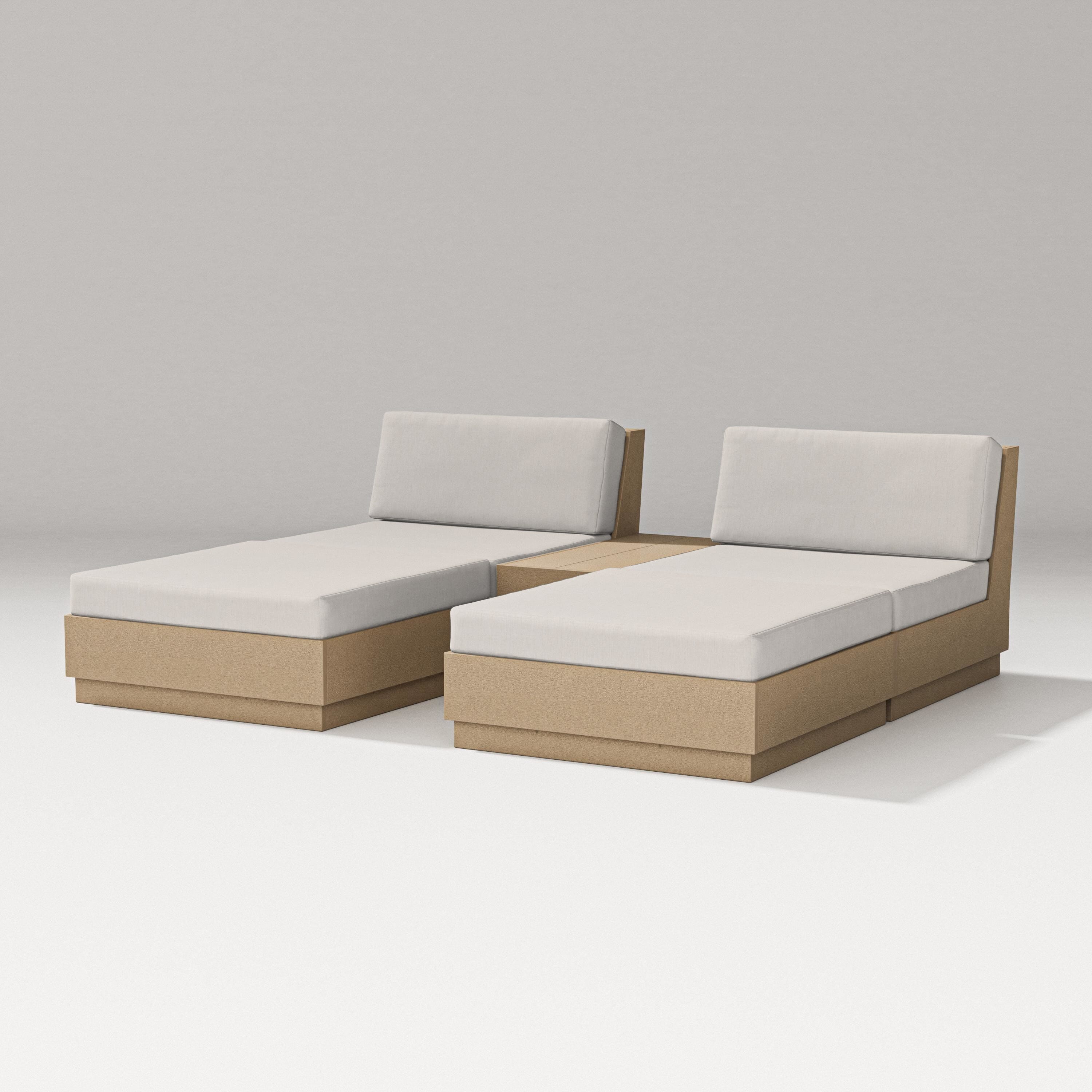 PW Designer Series Elevate Double Chaise Set in Vintage Sahara / Cast Ash