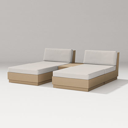 PW Designer Series Elevate Double Chaise Set in Vintage Sahara / Cast Ash