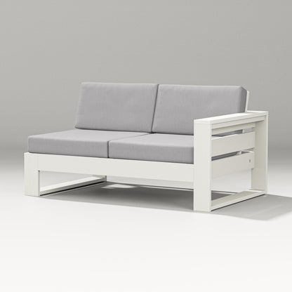PW Designer Series Latitude Modular Right Arm Loveseat in Vintage White / Granite
