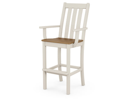 POLYWOOD® Vineyard Bar Arm Chair in Sand / Natural