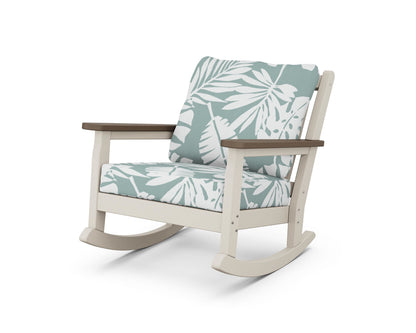 POLYWOOD® Chippendale Deep Seating Rocking Chair in Sand / Kona / Leaf Glacier Spa