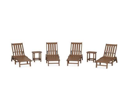 POLYWOOD® Vineyard 6-Piece Chaise Set in Teak