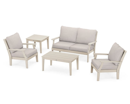 POLYWOOD® Braxton 5-Piece Deep Seating Set in Sand / Dune Burlap