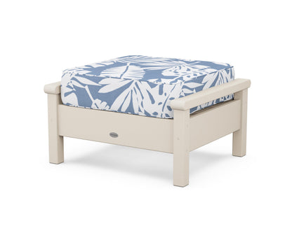 POLYWOOD® Harbour Deep Seating Ottoman in Sand / Leaf Sky Blue
