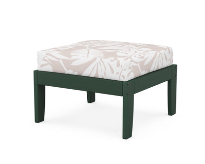 Unbranded Modular Ottoman - Classic in Green / Leaf Dune Burlap