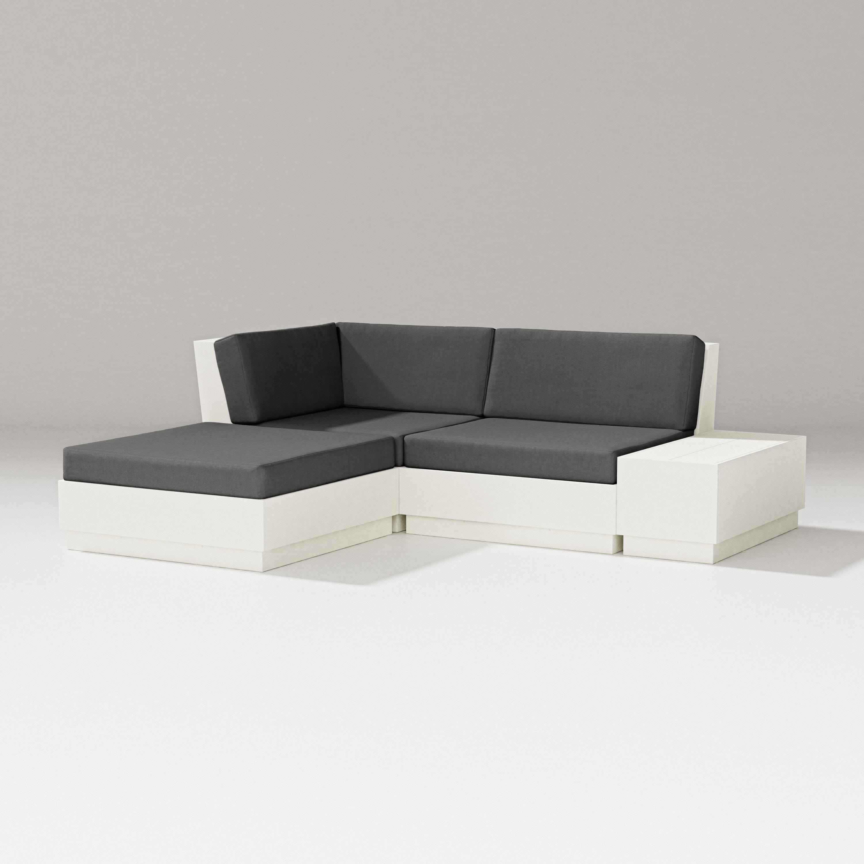 PW Designer Series Elevate Loveseat Sectional with Chaise in Vintage White / Spectrum Carbon