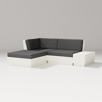 PW Designer Series Elevate Loveseat Sectional with Chaise in Vintage White / Spectrum Carbon