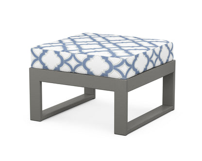 Unbranded Modular Ottoman - Modern in Slate Grey / Trellis Sky Blue