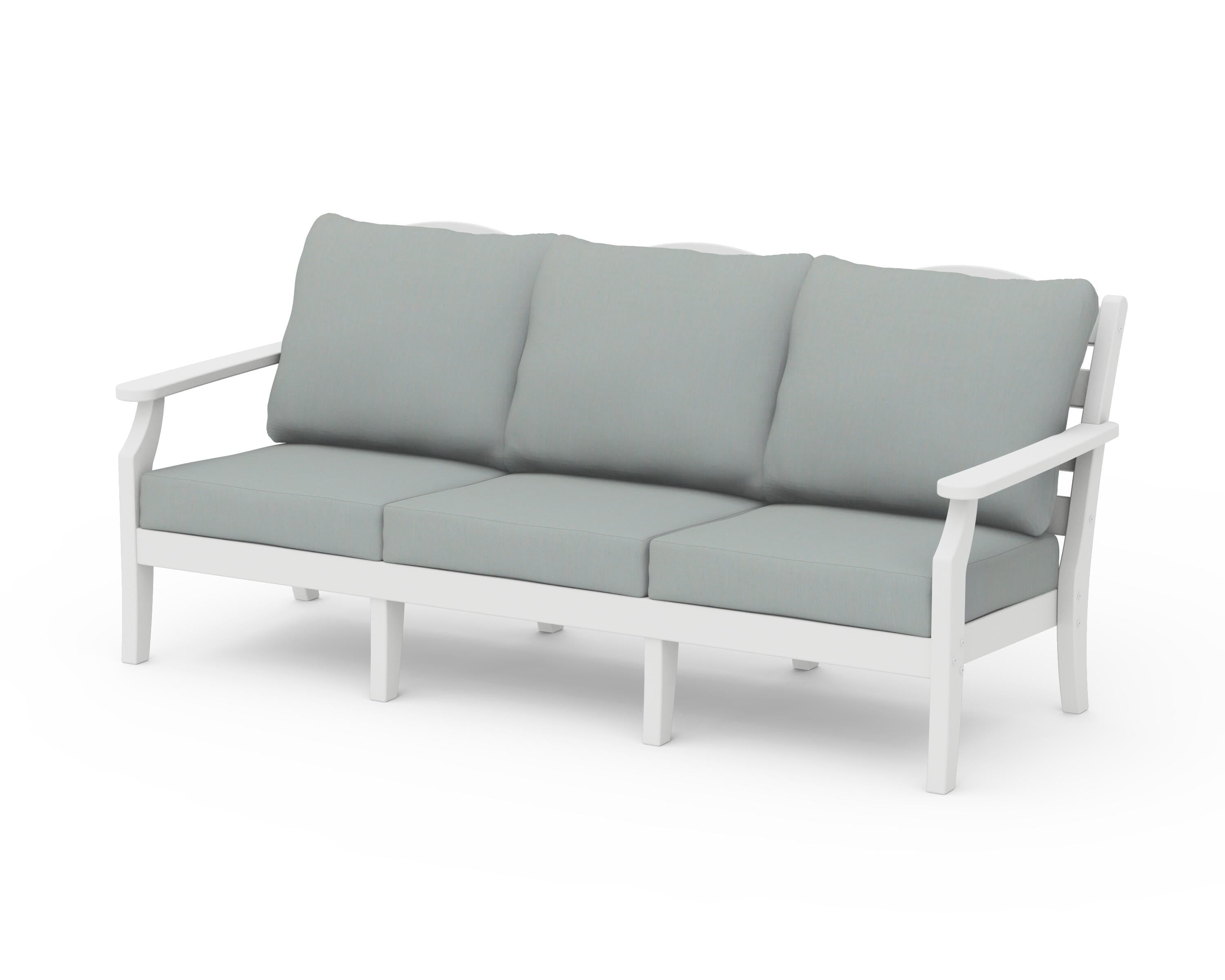 Draper James™ by  POLYWOOD® Savannah Deep Seating Sofa in White / Spa