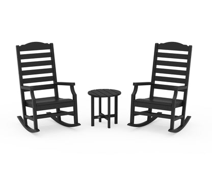 POLYWOOD® Savannah 3-Piece Rocking Chair Set in Black