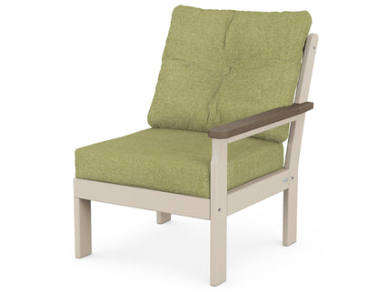 POLYWOOD® Vineyard Modular Right Arm Chair in Sand / Kona / Chartreuse Boucle