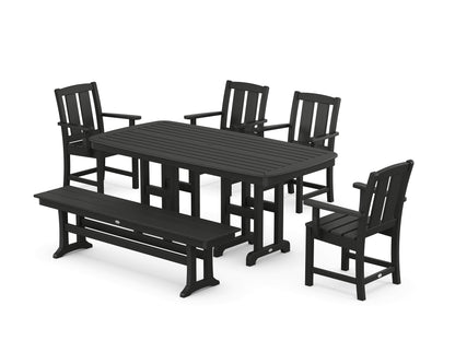 POLYWOOD® Mission 6-Piece Dining Set with Bench in Black