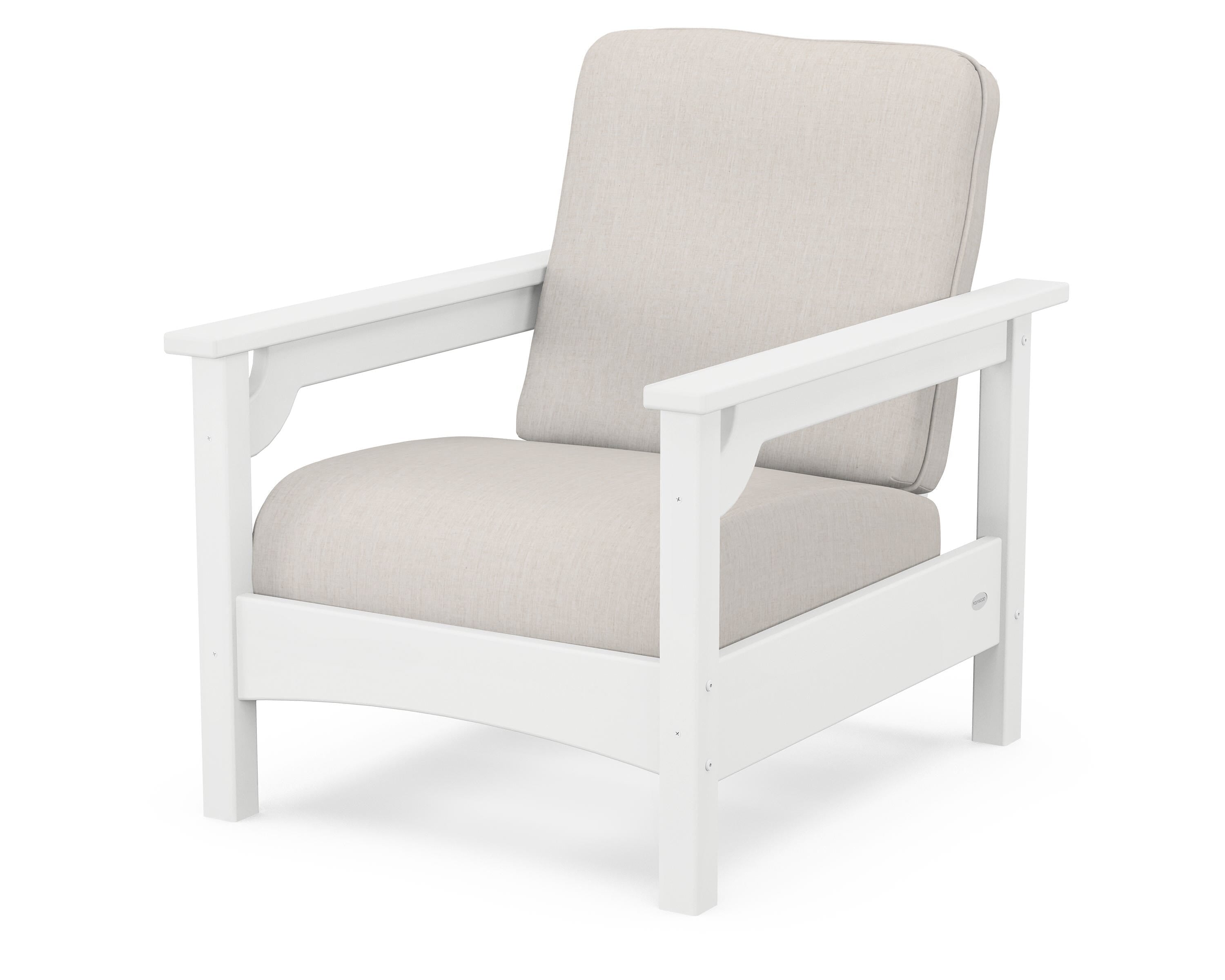 POLYWOOD® Club Chair in White / Cast Ash