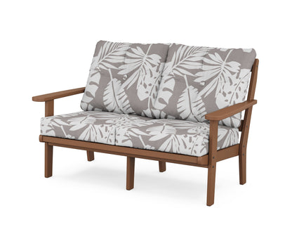 POLYWOOD® Mission Deep Seating Loveseat in Teak / Leaf Grey Mist